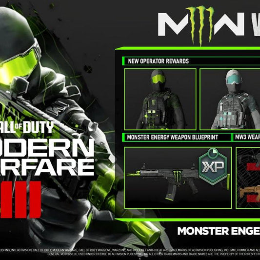 Call Of Duty X Monster Energy - Pack Todas Las Skins Monster MW3