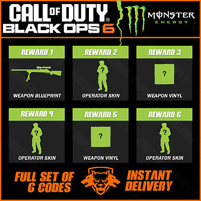 Call Of Duty X Monster Energy - Pack Todas Las Skins Monster Black Ops 6 - Warzone